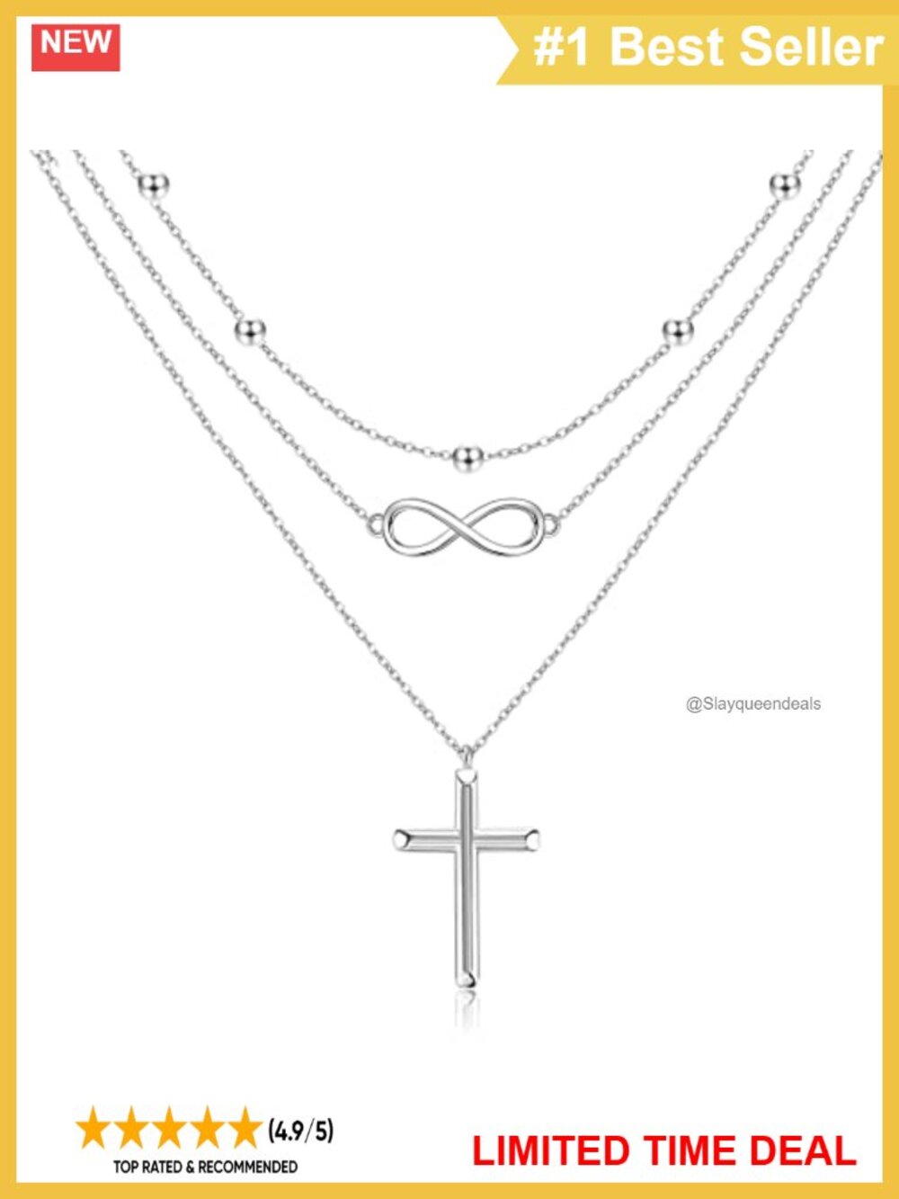 Sterling Silver Layered Necklace Triple Stacked Vertical Bar Triangle Long